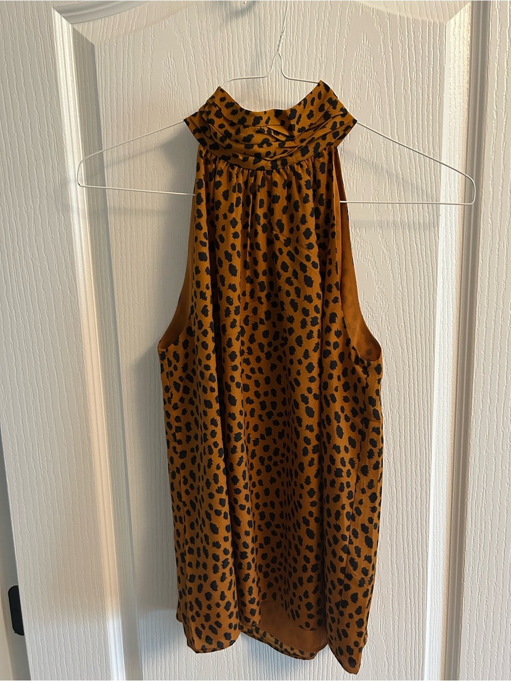 NWT Joie Copper Leopard Print Sleeveless Blouse